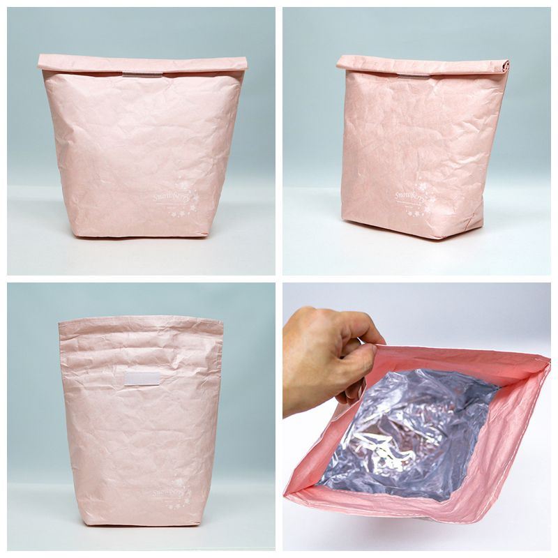 牛皮紙保溫袋,粉紅色櫻花系列-展示圖